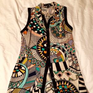 Retro 60s/70s Collared Tunic Top